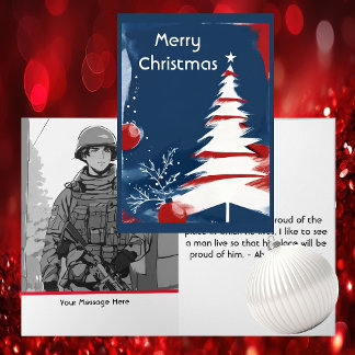 Patriotic Military USA Christmas Note Card