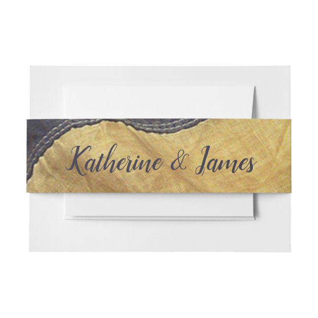 Patriotic Military Wedding Old USA Flag Invitation Belly Band (Front Example)