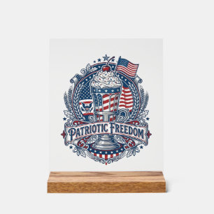 Patriotic Milkshake Americana Acrylic Sign