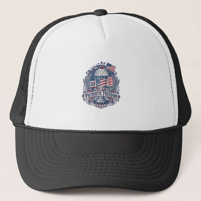Patriotic Milkshake Americana Trucker Hat (Front)