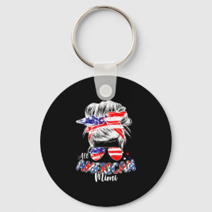 Patriotic mimi 4th of july messy bun hair keychain