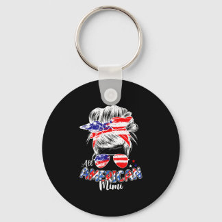 Patriotic mimi 4th of july messy bun hair keychain