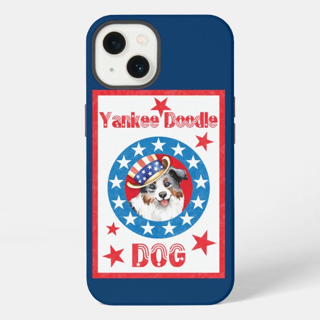 Patriotic Mini American Shepherd iPhone Case (Back)