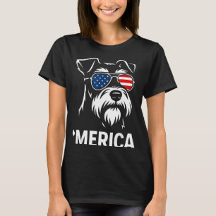 Patriotic Miniature Schnauzer Dog America 4th Of T-Shirt