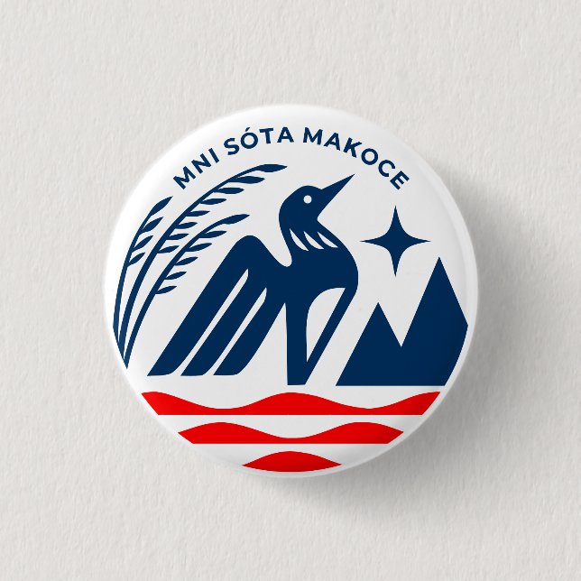Patriotic Minnesota State Seal 1 Inch Round Button (Front)