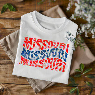 Patriotic Missouri Red and Blue Boho T-Shirt 
