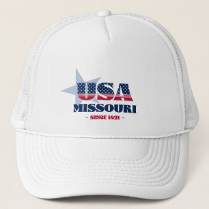 Patriotic Missouri Typography Trucker Hat