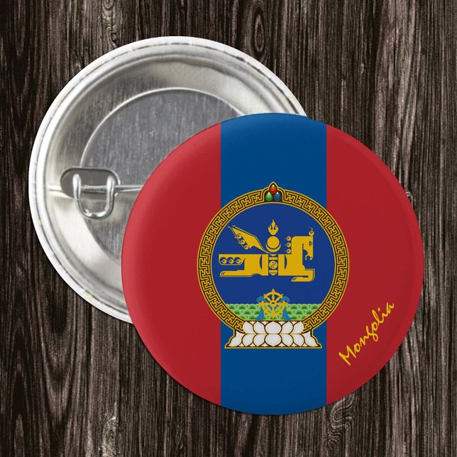 Patriotic Mongolia button, Mongolian Flag 1 Inch Round Button (Creator Uploaded)