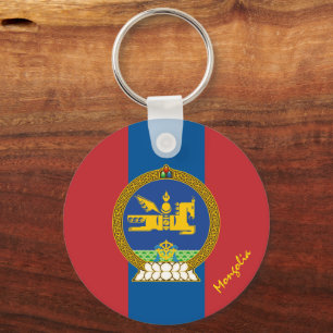 Patriotic Mongolian Flag & Mongolia travel /sports Keychain