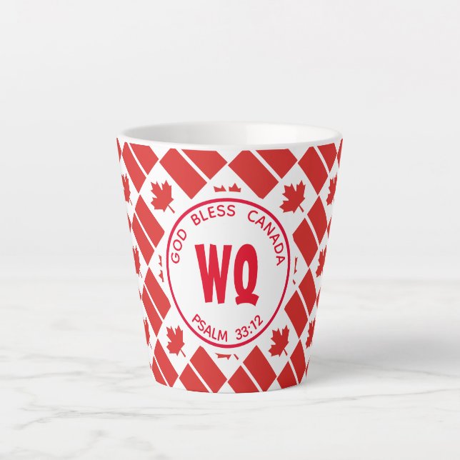 Patriotic Monogam CANADA FLAG Latte Mug (Front)