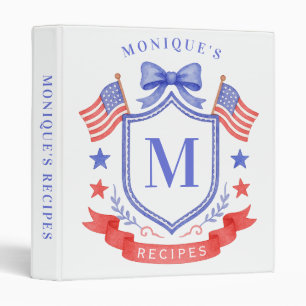 Patriotic Monogram Crest Recipe Binder