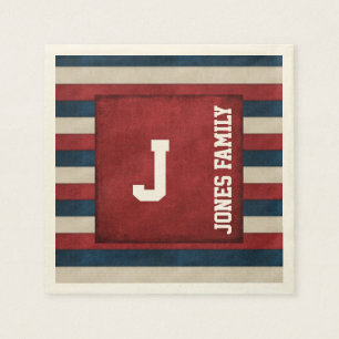Patriotic Monogram Paper Napkins