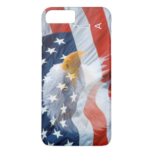 Patriotic Monogrammed Bald Eagle American Flag Case-Mate iPhone Case