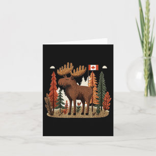 Patriotic Moose Costume With Canada Flag Card