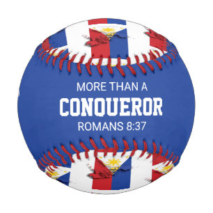 Patriotic MORE THAN CONQUEROR Custom PHILIPPINES Baseball