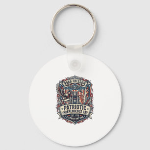 Patriotic Motor Patriot Biker Road Freedom Patriot Keychain