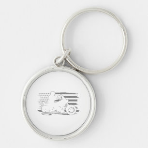 Patriotic Motorcycle Vintage American Flag Biker Keychain