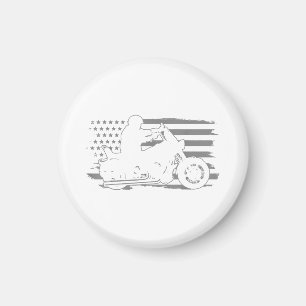 Patriotic Motorcycle Vintage American Flag Biker Magnet
