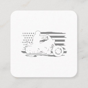 Patriotic Motorcycle Vintage American Flag Biker Square Business Card
