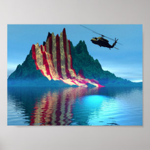 Patriotic Mountain Poster