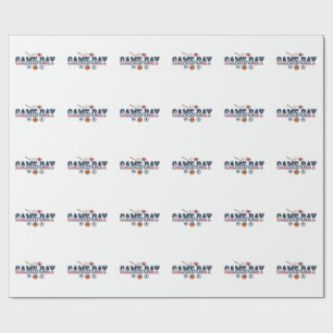 Patriotic Multi Sport Game Day Season American Fla Wrapping Paper