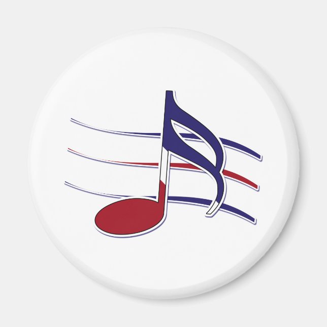 Patriotic Music Note Magnet (Front)