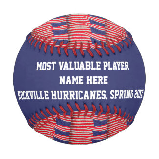 Patriotic MVP Player Award, American Flags Baseball