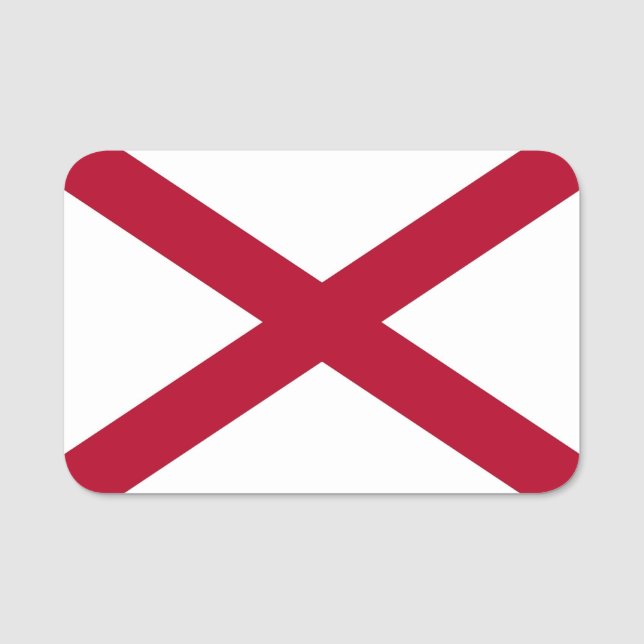 Patriotic name tag with flag of Alabama, USA (Front)