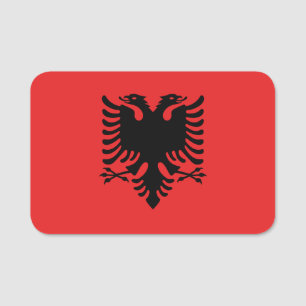 Patriotic name tag with flag of Albania