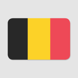 Patriotic name tag with flag of Belgium