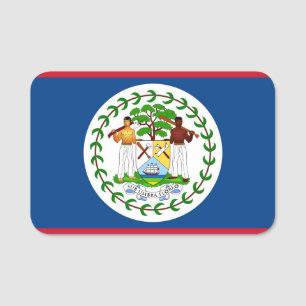 Patriotic name tag with flag of Belize