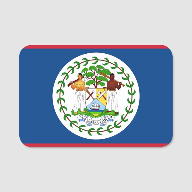 Patriotic name tag with flag of Belize (Front)