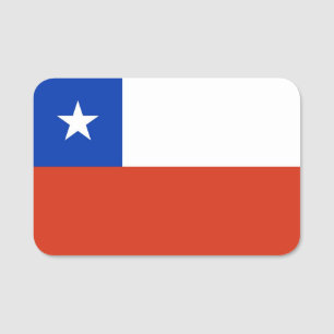 Patriotic name tag with flag of Chile