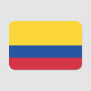 Patriotic name tag with flag of Colombia