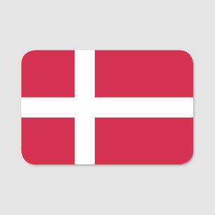 Patriotic name tag with flag of Denmark