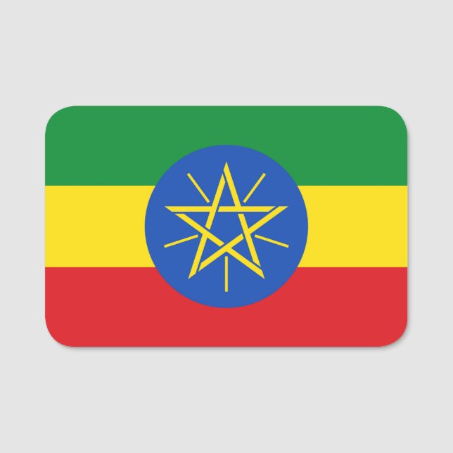 Patriotic name tag with flag of Ethiopian (Front)