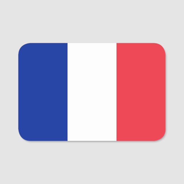 Patriotic name tag with flag of France (Front)