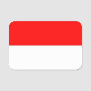 Patriotic name tag with flag of Indonesia