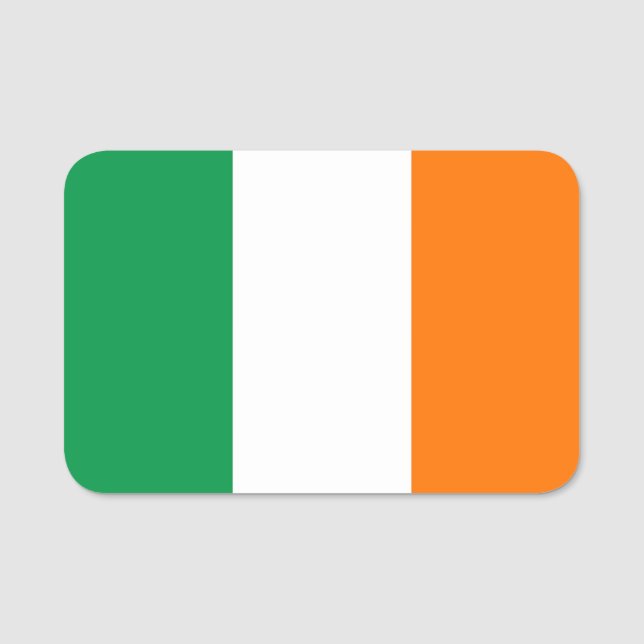 Patriotic name tag with flag of Ireland (Front)