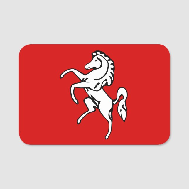 Patriotic name tag with flag of Kent County (Front)