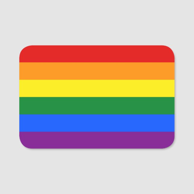 Patriotic name tag with flag of LGBT (Front)