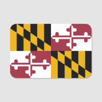Patriotic name tag with flag of Maryland, USA