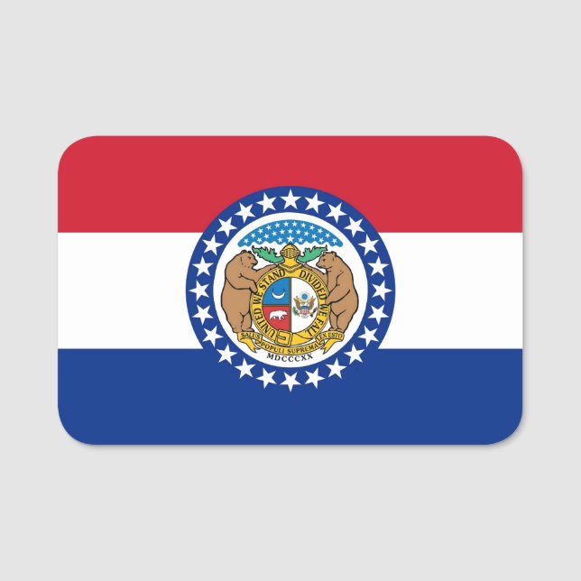 Patriotic name tag with flag of Missouri (Front)