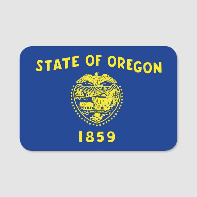 Patriotic name tag with flag of Oregon (Front)