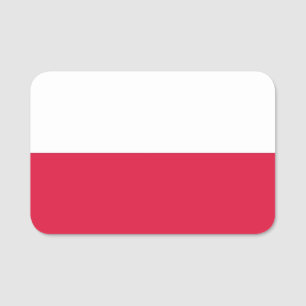 Patriotic name tag with flag of Poland