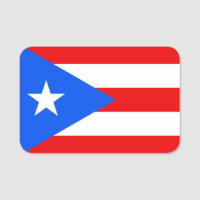 Patriotic name tag with flag of Puerto Rico