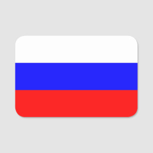 Patriotic name tag with flag of Russia