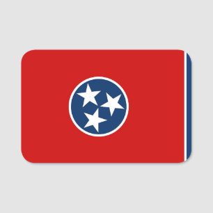 Patriotic name tag with flag of Tennessee