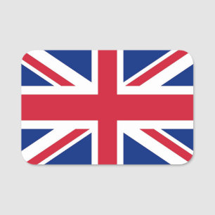 Patriotic name tag with flag of United Kingdom