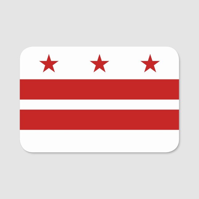 Patriotic name tag with flag of Washington DC (Front)
